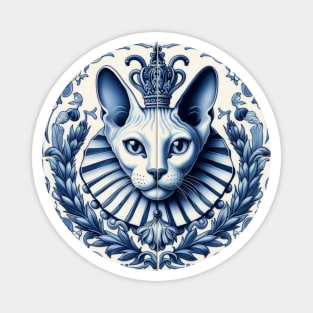 Delft Tile With Sphinx Cat No.4 Magnet